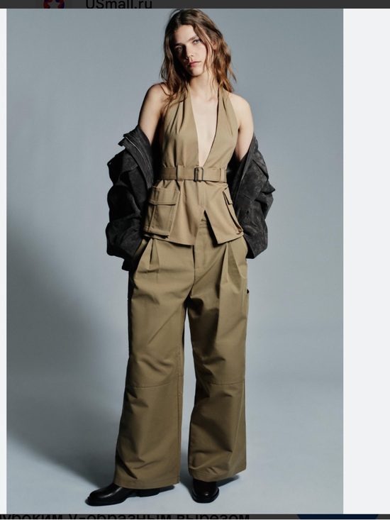 Zara Tops - Zara Olive Halter Neck Utility Top